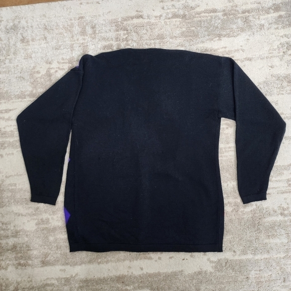 Vintage Miss Pendleton Argle Wool Black Cardigan Size L - Picture 6 of 11